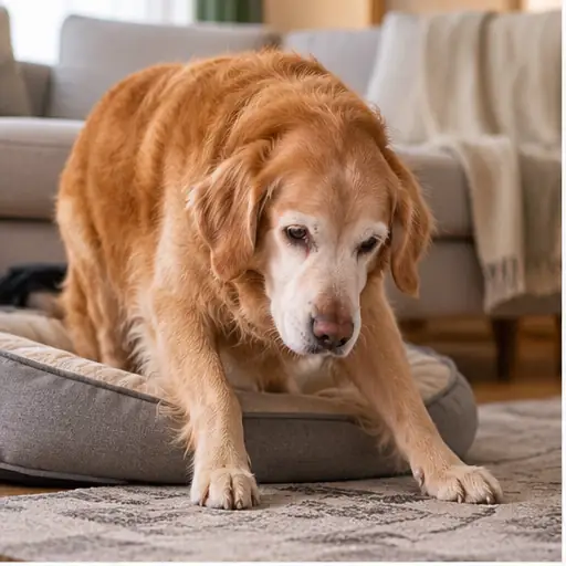 Cachorro com dificuldade para se levantar