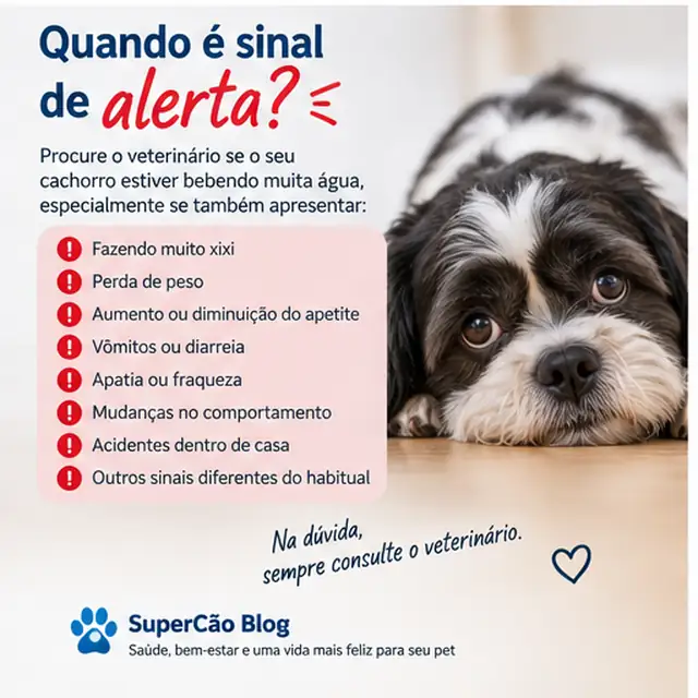 Cachorro sendo observado por apresentar aumento do consumo de água