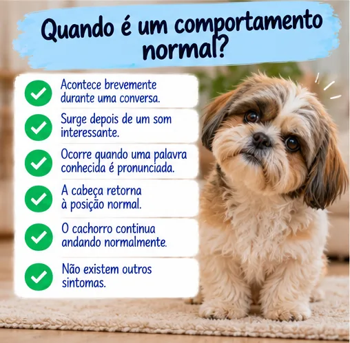Sinais de que inclinar a cabeça pode ser um comportamento normal do cachorro durante conversas ou diante de sons