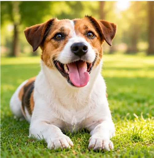 Cachorro saudável após cuidados com a higiene bucal