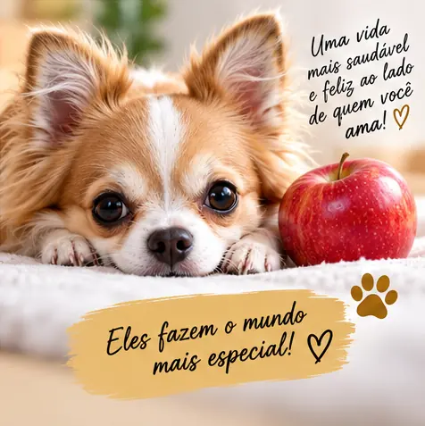 Cachorro recebendo pequeno pedaço de maçã como petisco