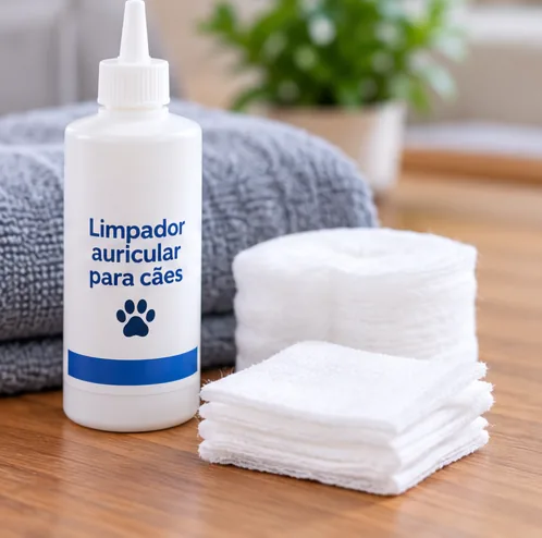 Produtos para higiene das orelhas do cachorro