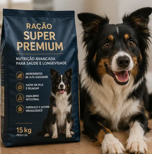 Cachorro próximo a um pote de ração durante a alimentação