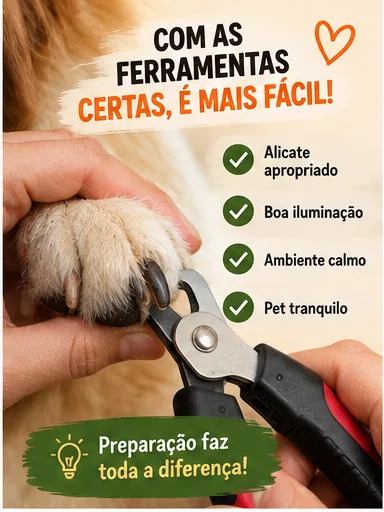 Corte cuidadoso da unha de um cachorro