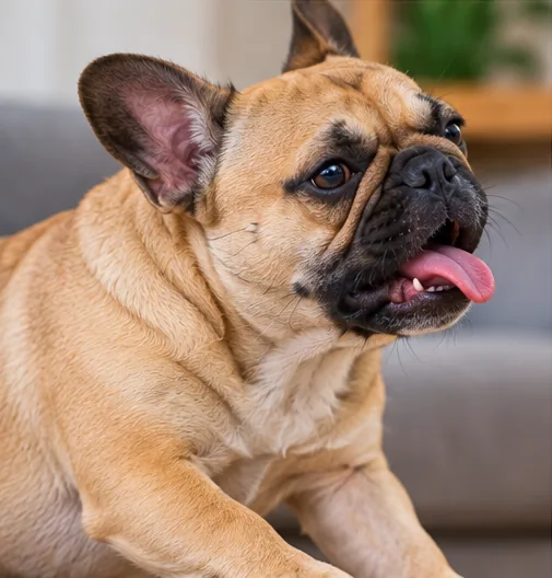 Cachorro ofegante apresentando alteração na respiração