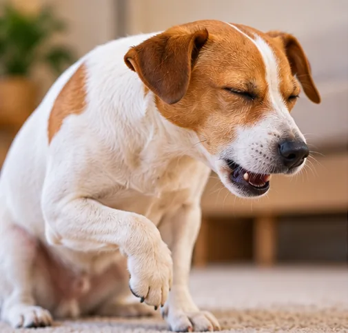 Cachorro tossindo dentro de casa